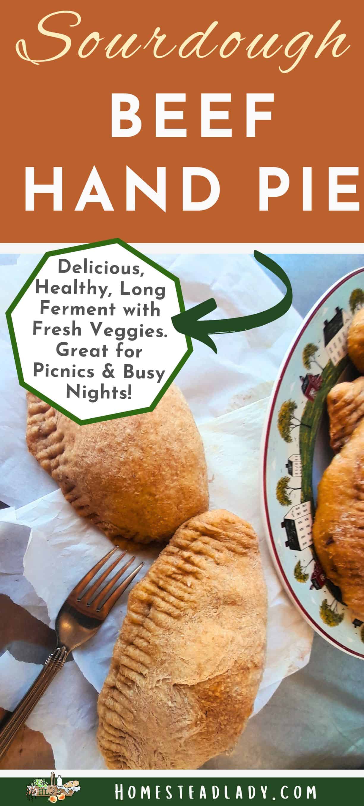 sourdough beef hand pies sitting on parchment paper