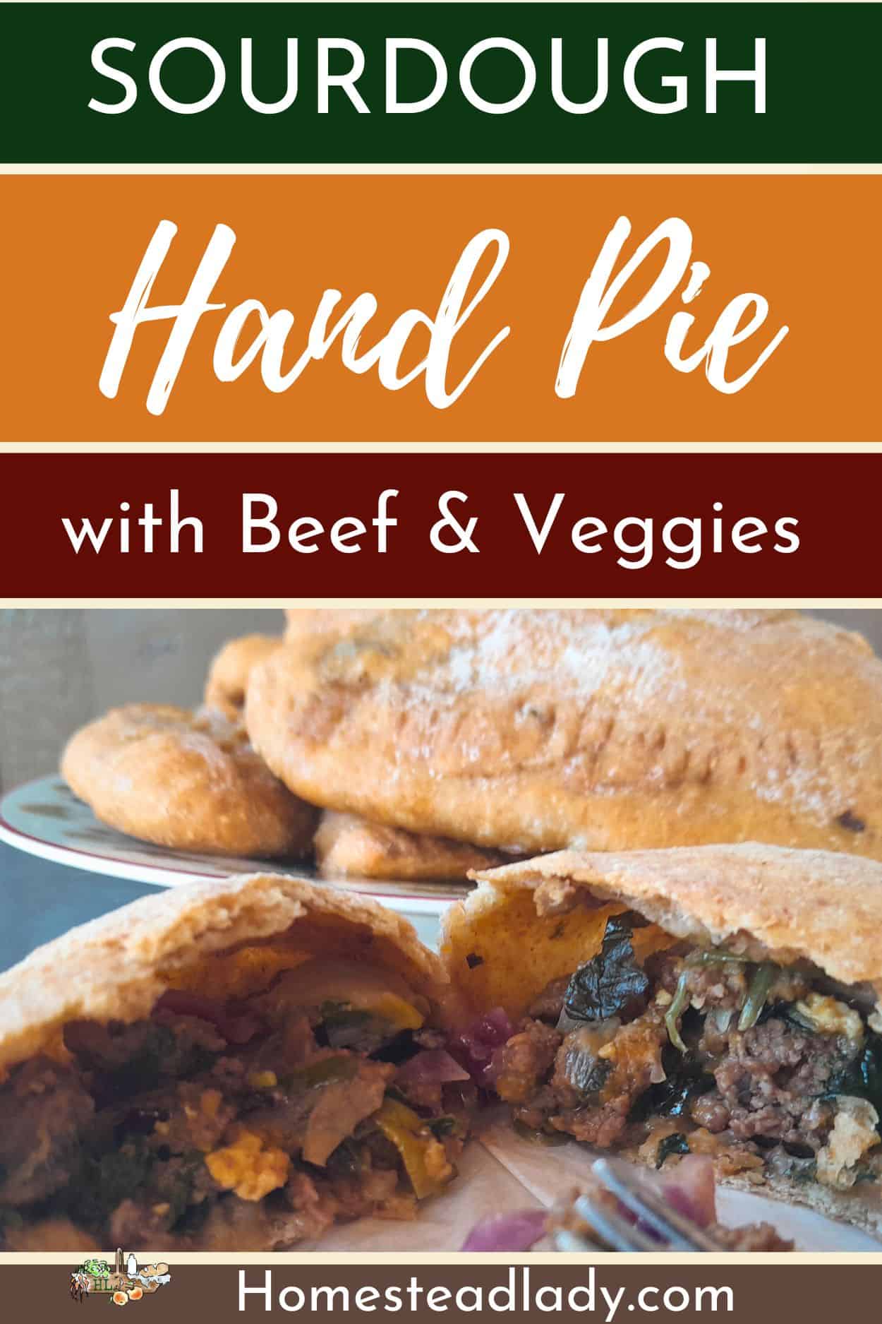 sourdough beef hand pies on a table and on a plate
