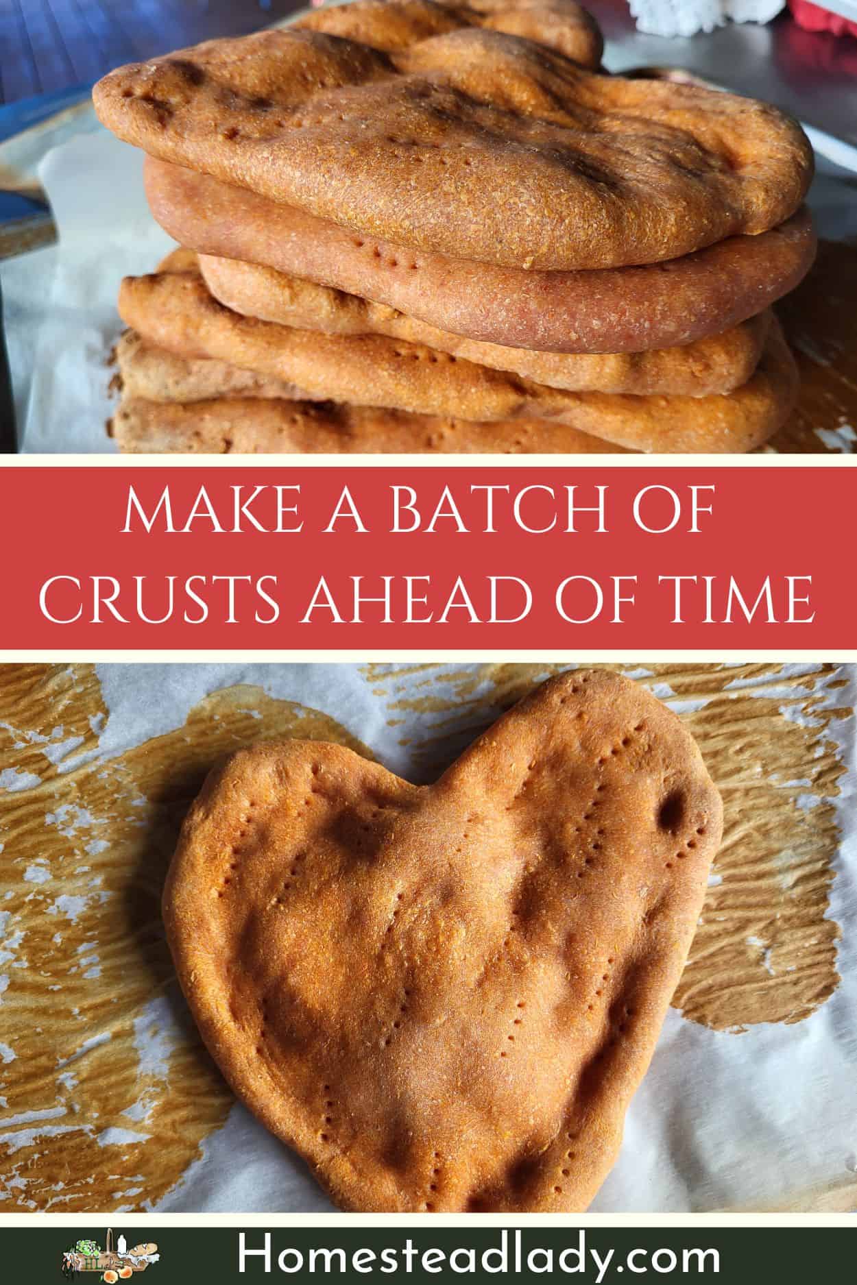 sourdough heart shaped pizza crust in a stack