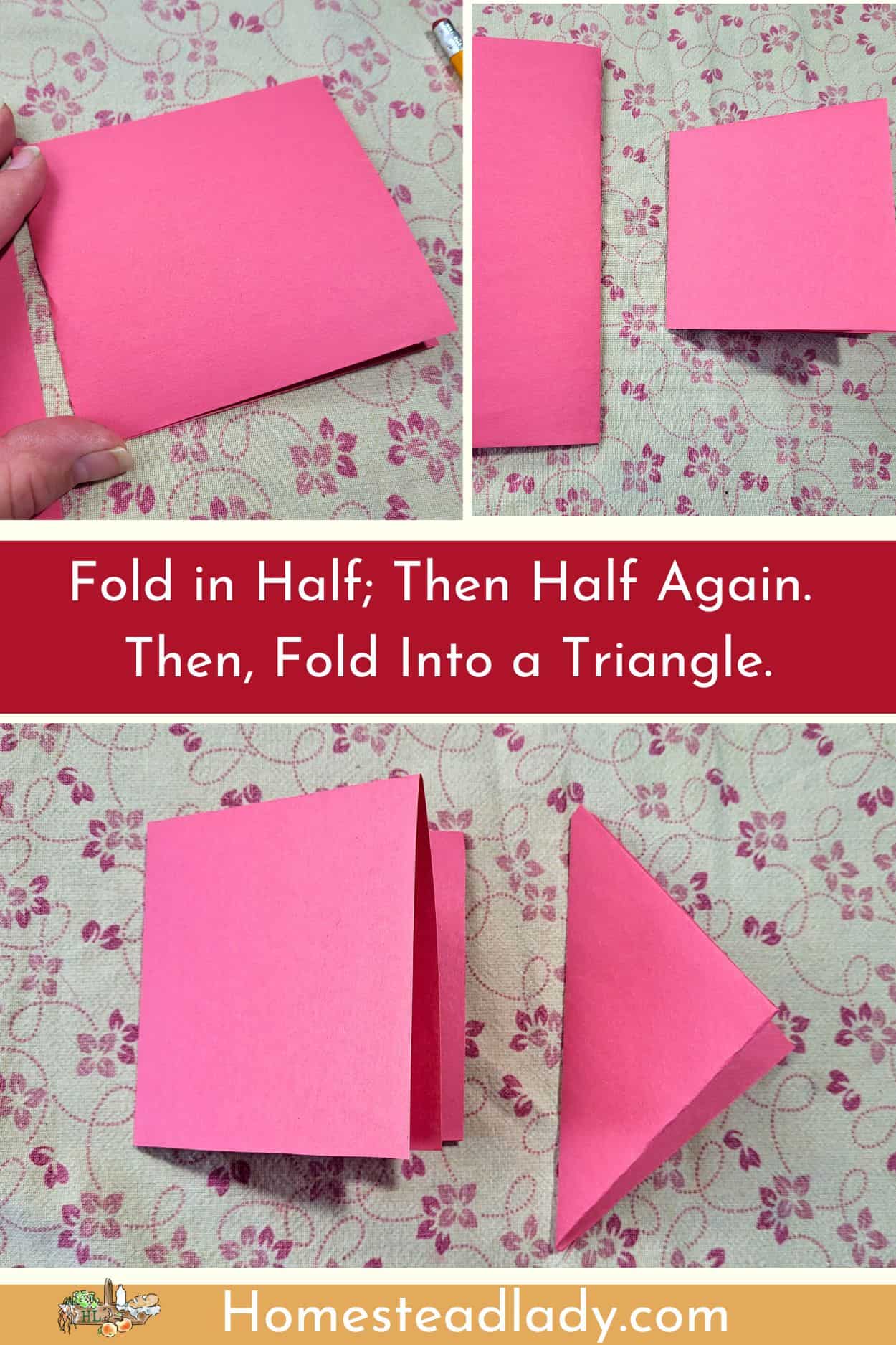 red paper being folded for Lunar New Year's lanterns