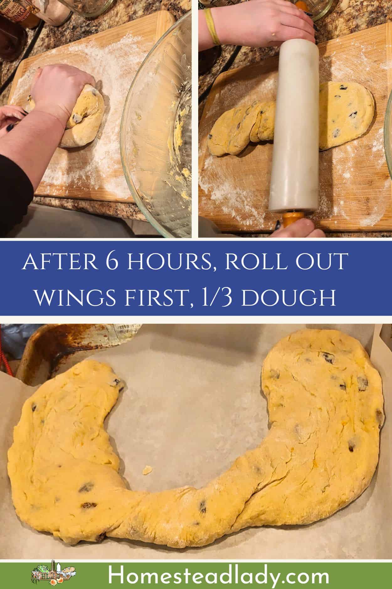 shaped wings of sourdough Colomba Pasquale