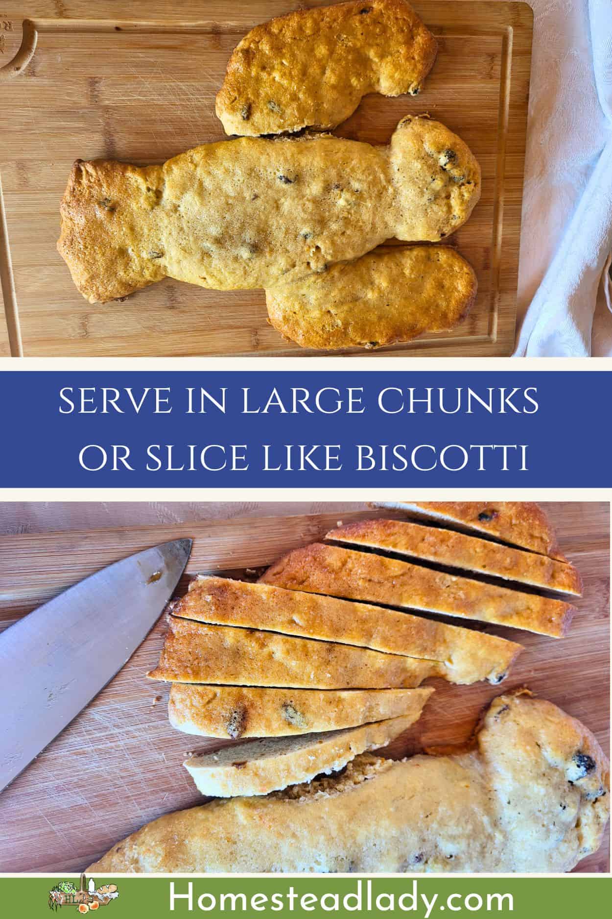 whole and sliced sourdough Colomba Pasquale loaf on a cutting board