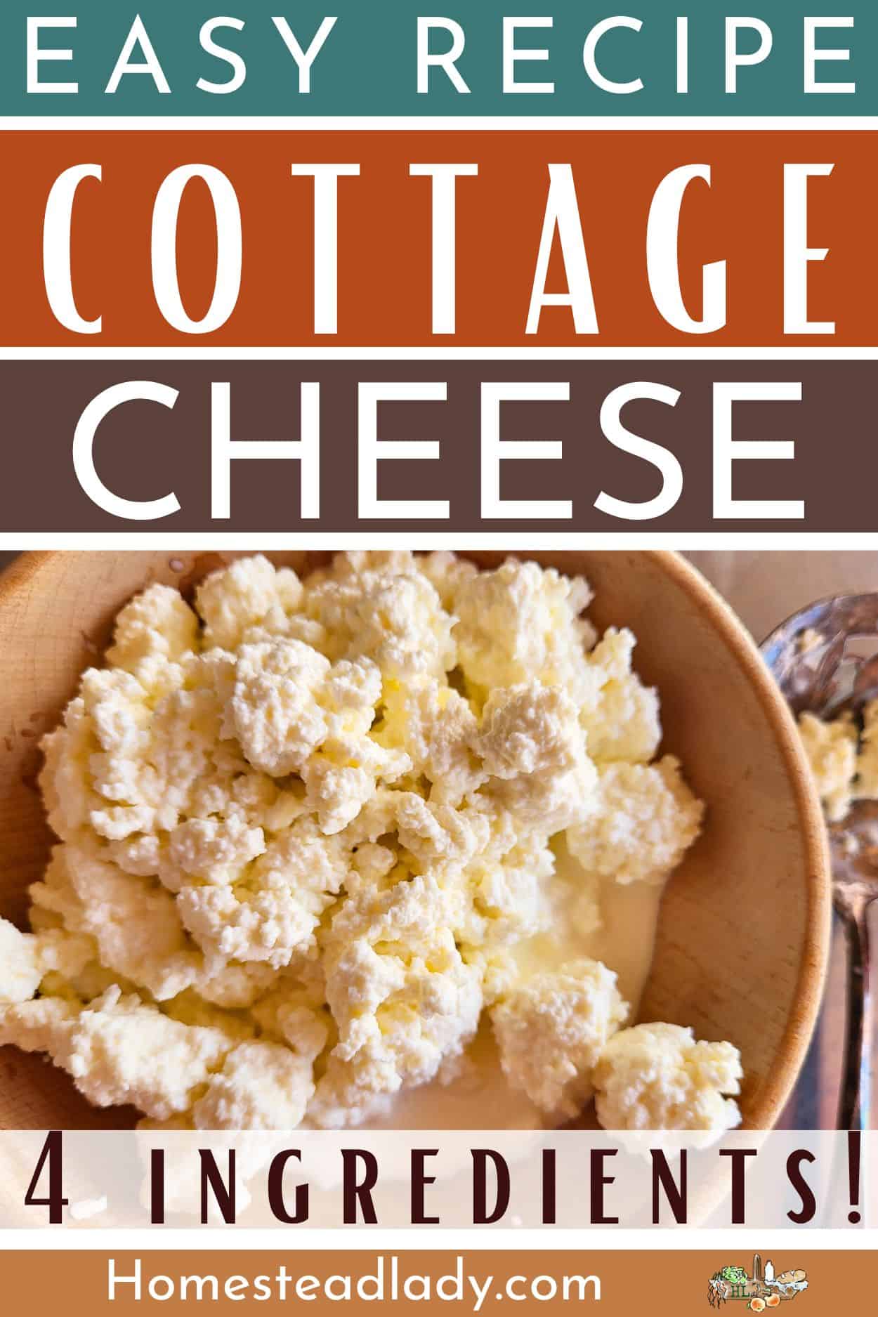 homemade cottage cheese in a wooden bowl