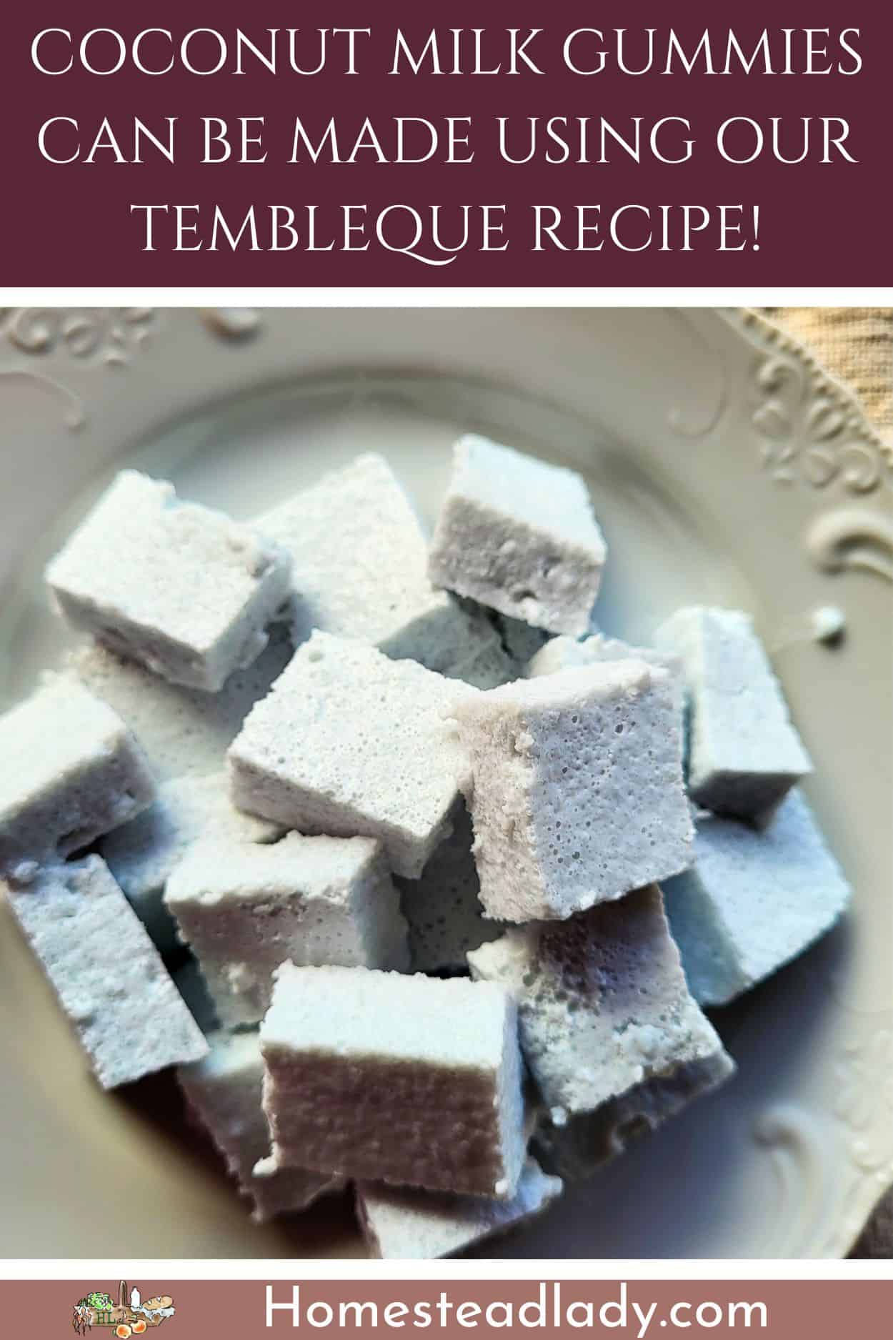 tembleque keto gummies on a white plate