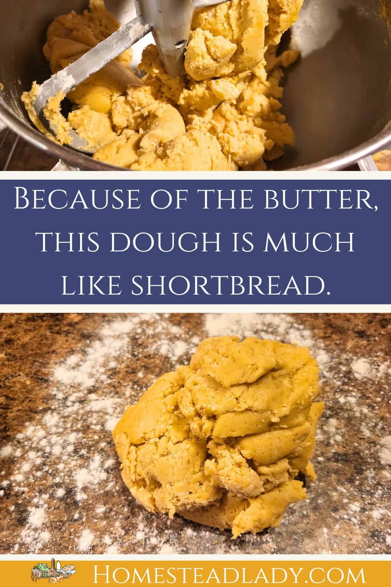 gluten free Hamantaschen cookie dough on a counter